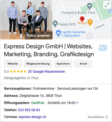 Google Unternehmensprofil (früher Google My Business)