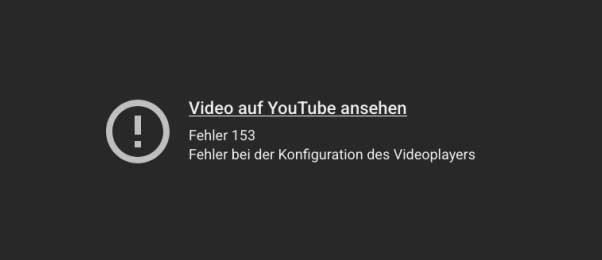 Youtube-Fehler-153-Website