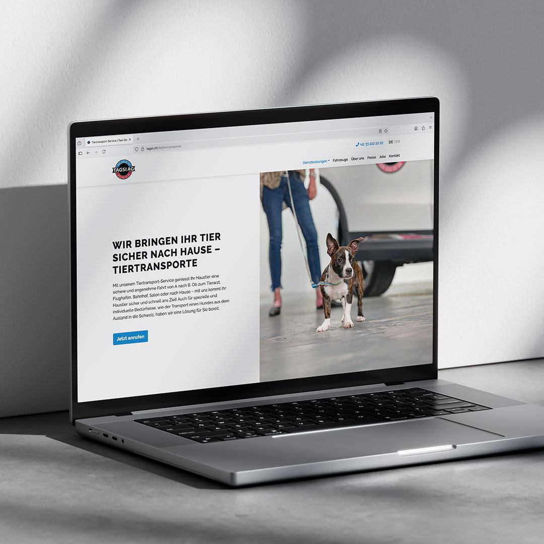 Digitaler Auftritt für eine Taxi-Unternehmung