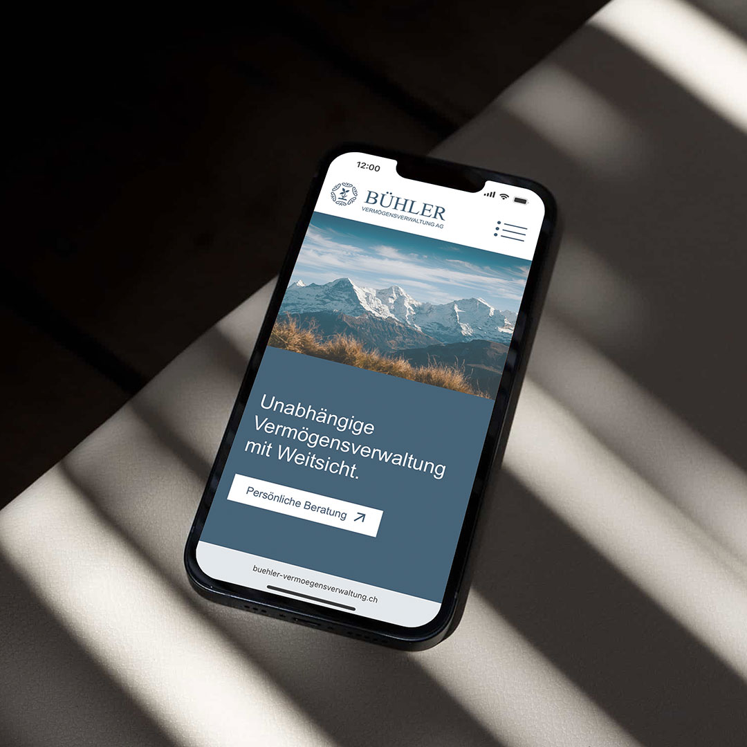Bühler Vermögensverwaltung AG – Branding & Webauftritt | Projekt der Webagentur aus Thun & Bern