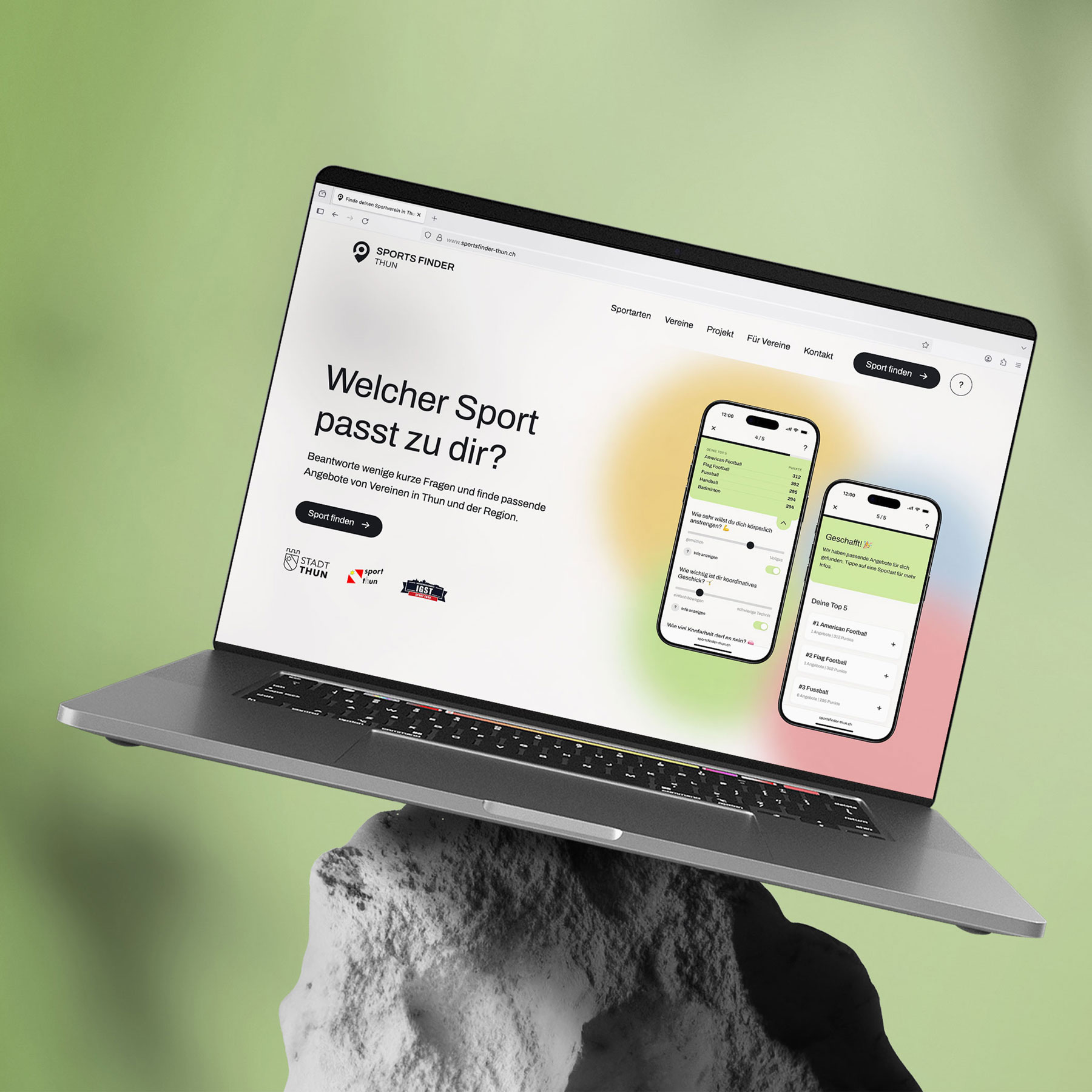 Sports Finder Thun – Interaktive Sportplattform mit Wizard | Projekt der Webagentur aus Thun & Bern
