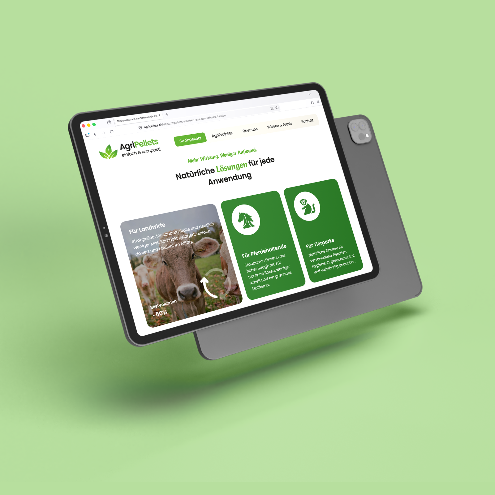 Eine Website für natürliche Einstreulösungen