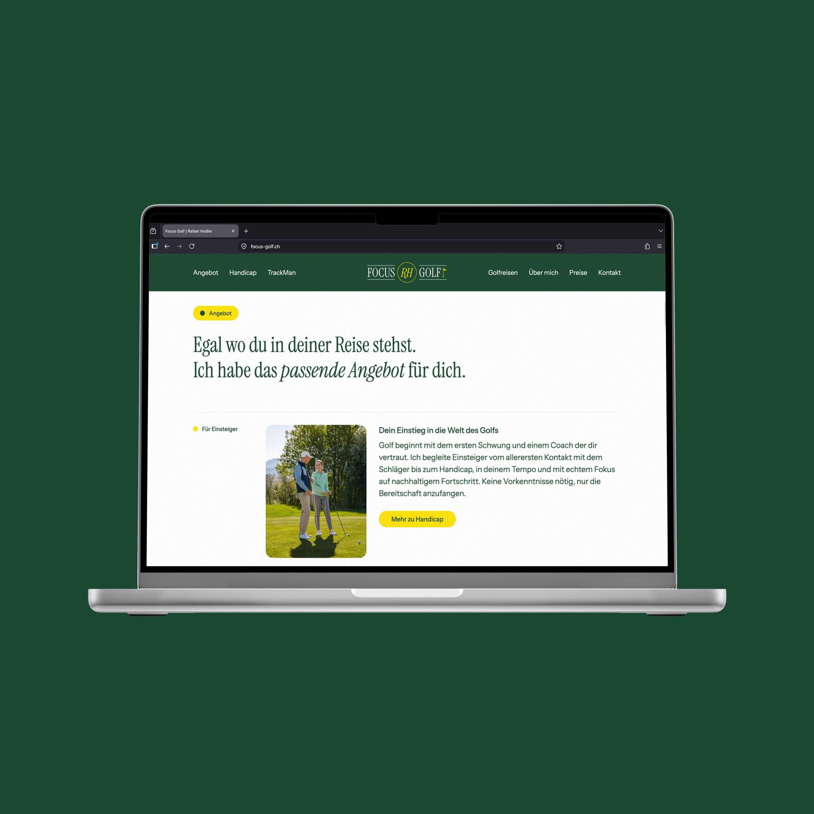 Marke und Website für einen Golf-Coach am Thunersee
