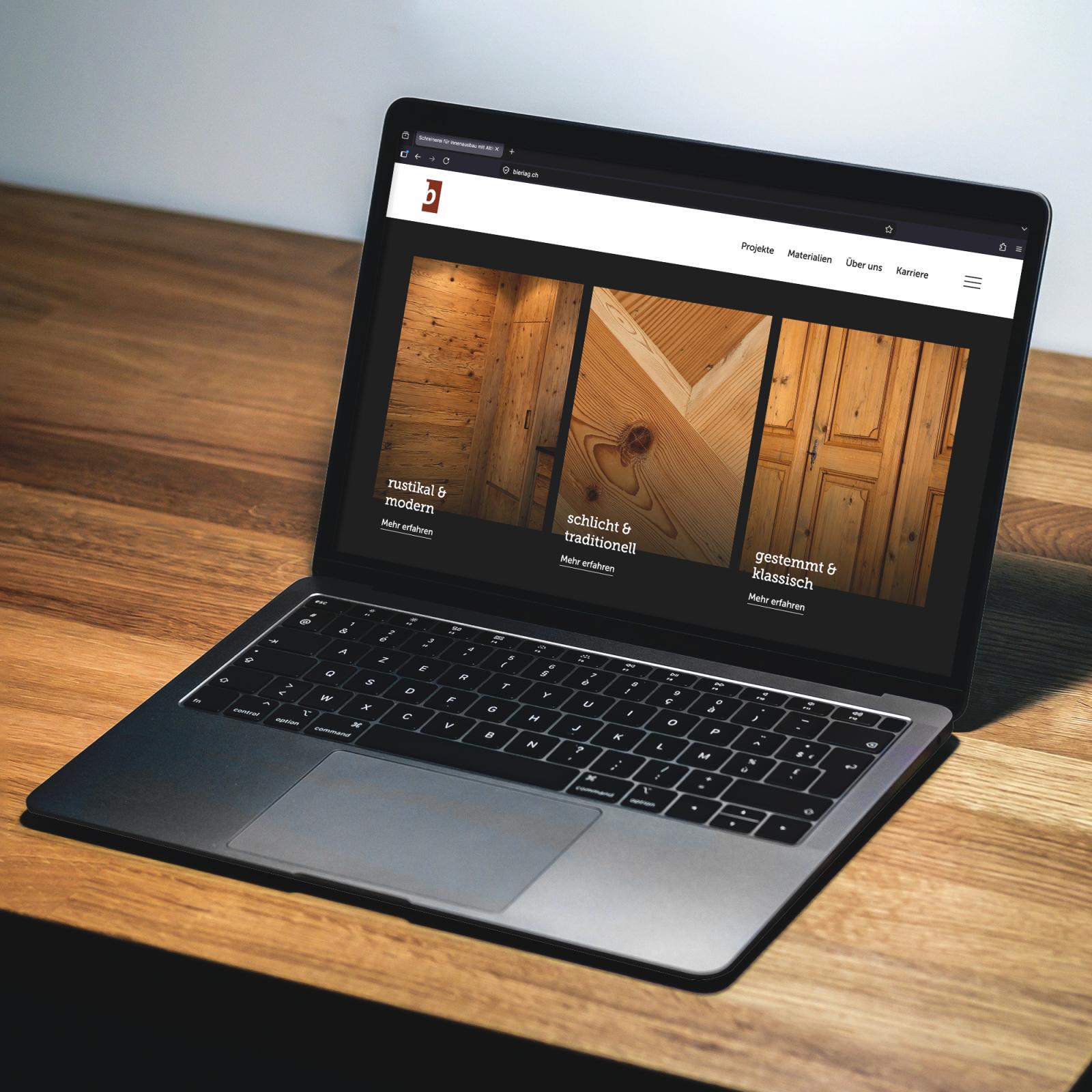 Neue Website für eine Schreinerei mit Altholz-Spezialisierung