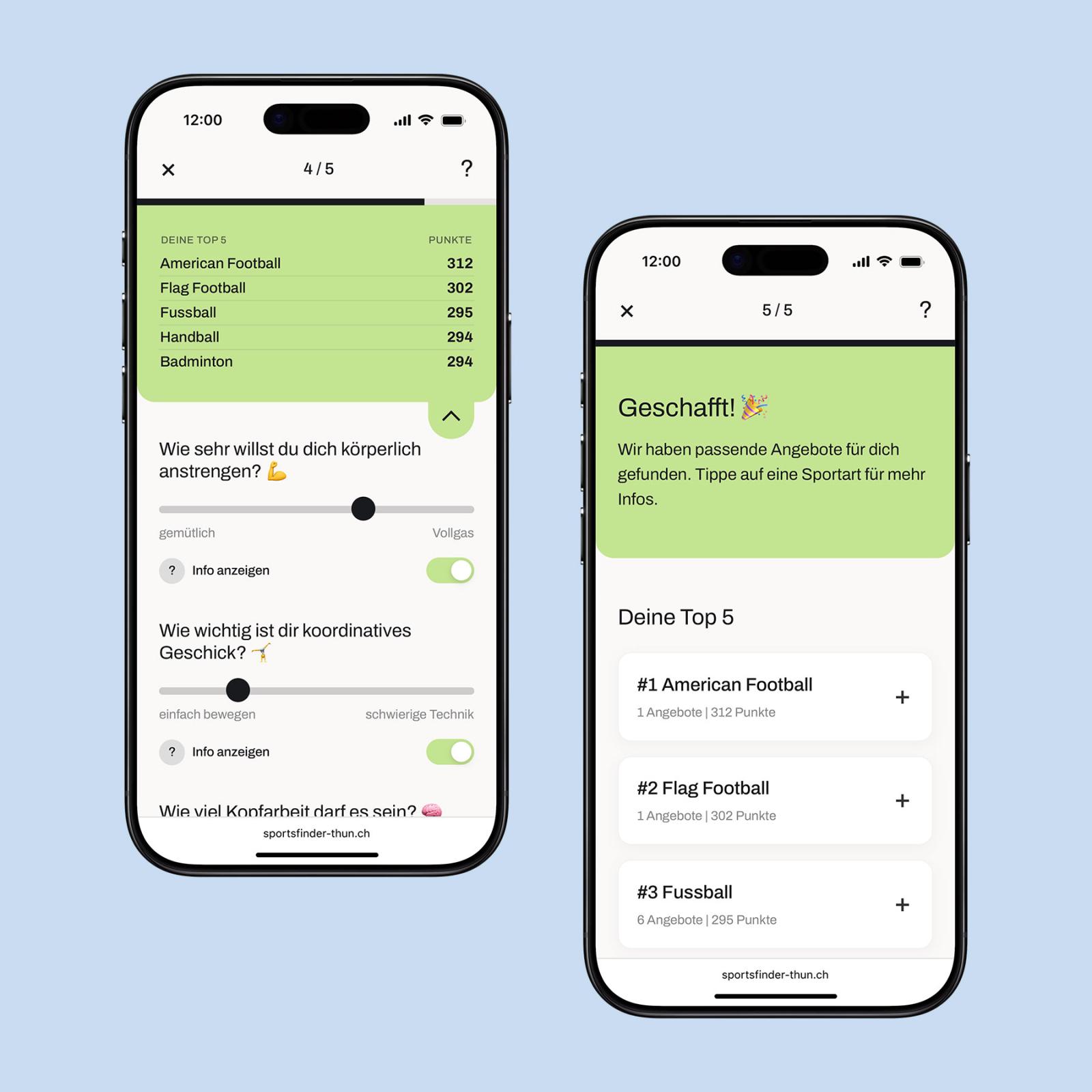 Sportarten und Vereine in Thun digital entdecken