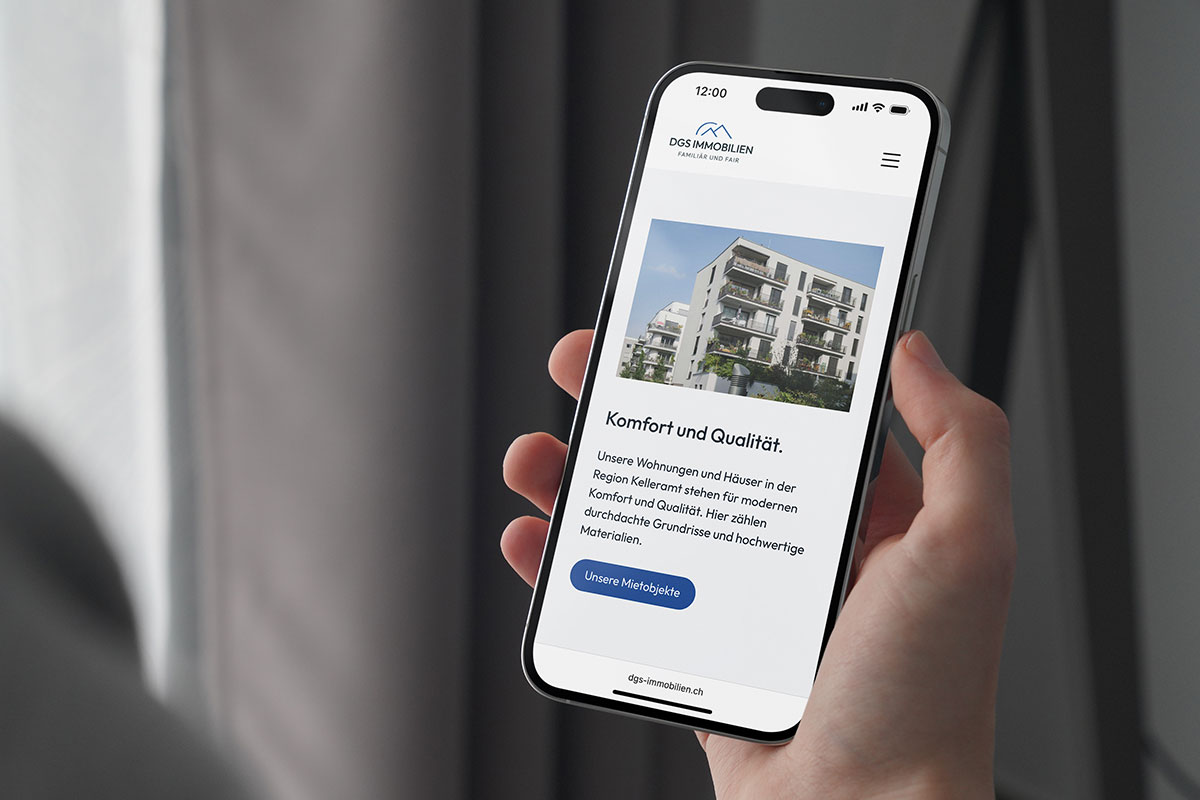 DGS Immobilien AG – Corporate Website für eine Immobilien-Firma | Projekt der Webagentur aus Thun & Bern