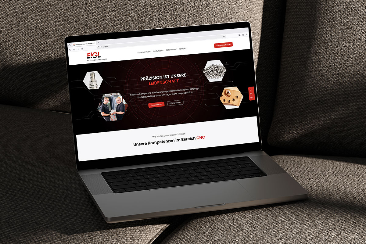 EIGL AG – Online Auftritt in der Präzisionsmechanik | Projekt der Webagentur aus Thun & Bern