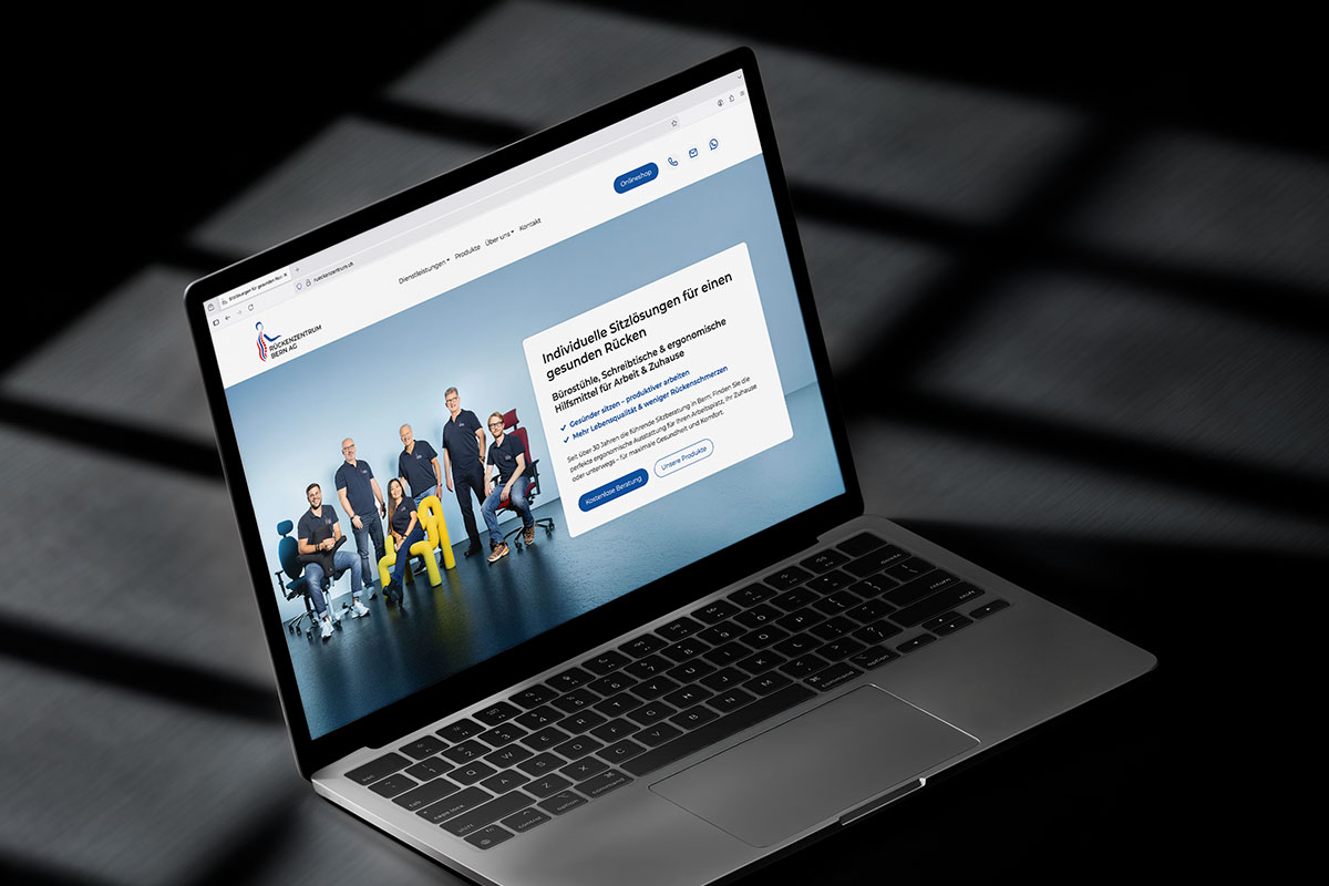 Rückenzentrum Bern AG – Corporate Website, die sitzt | Projekt der Webagentur aus Thun & Bern