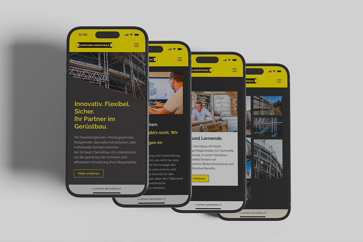 Schwarz Gerüstbau AG – Website im Gerüstbau | Projekt der Webagentur aus Thun & Bern