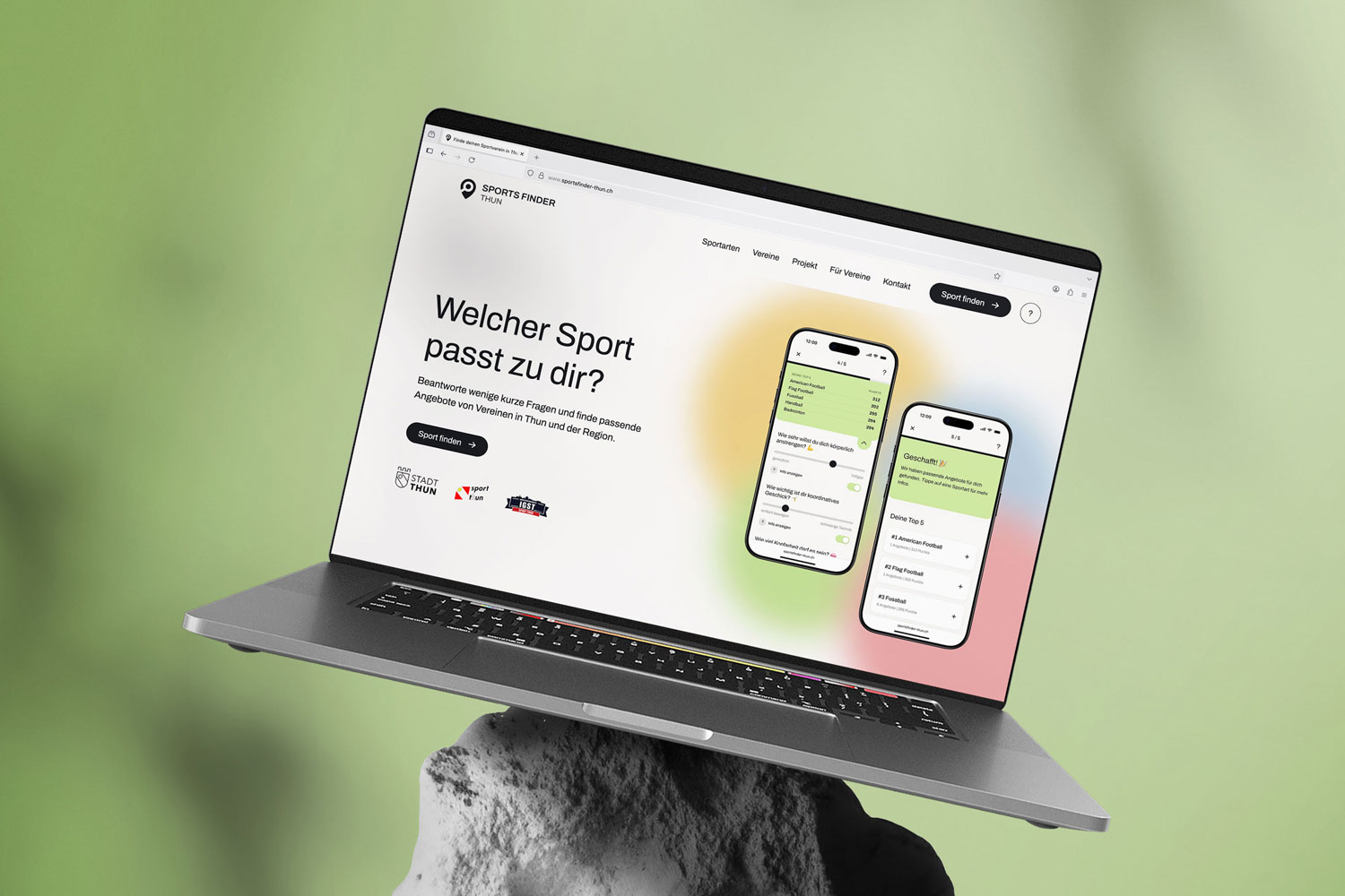Sports Finder Thun – Interaktive Sportplattform mit Wizard | Projekt der Webagentur aus Thun & Bern