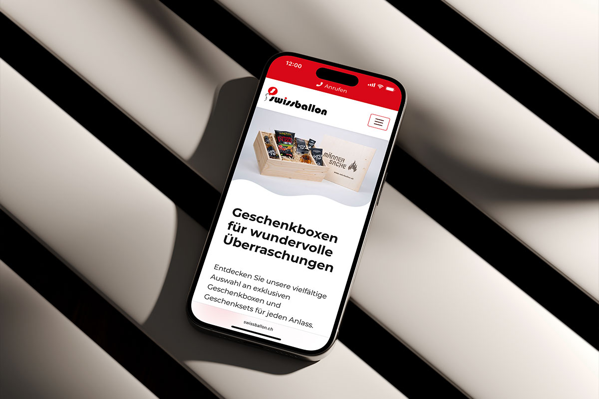 Swissballon GmbH – Website mit Produktvermarktung | Projekt der Webagentur aus Thun & Bern