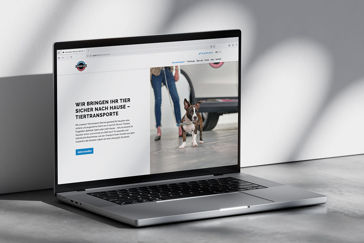 Tagsi AG – Digitaler Auftritt für eine Taxi-Unternehmung | Projekt der Webagentur aus Thun & Bern