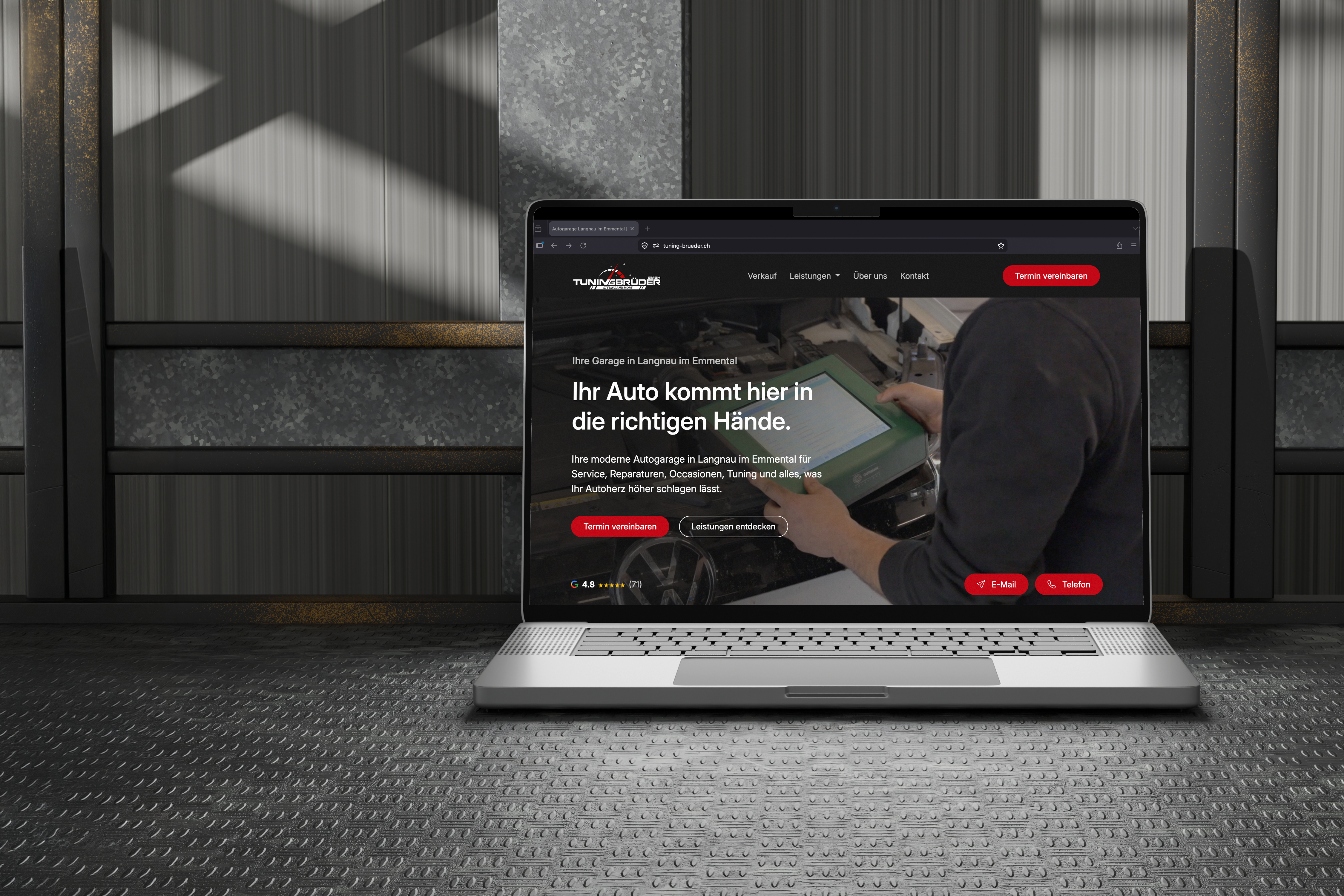 Webauftritt für eine Autogarage in Langnau